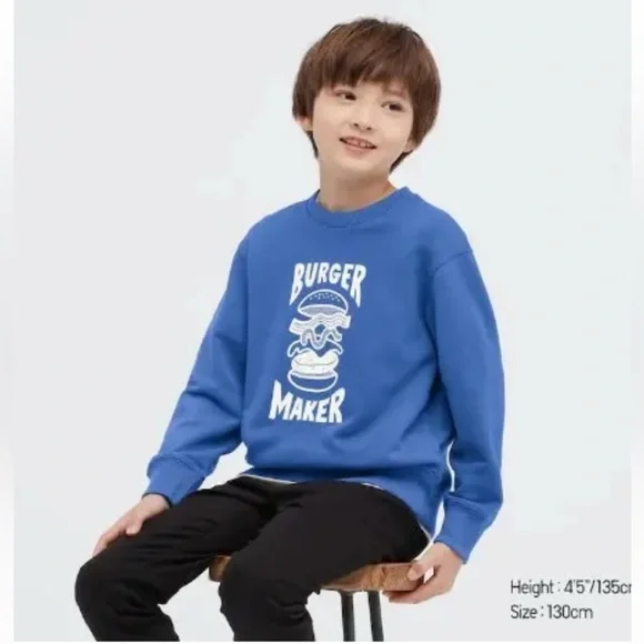 Uniqlo Kids “Burger Maker” Sweatshirt 3-4 EUC - Picture 2 of 8